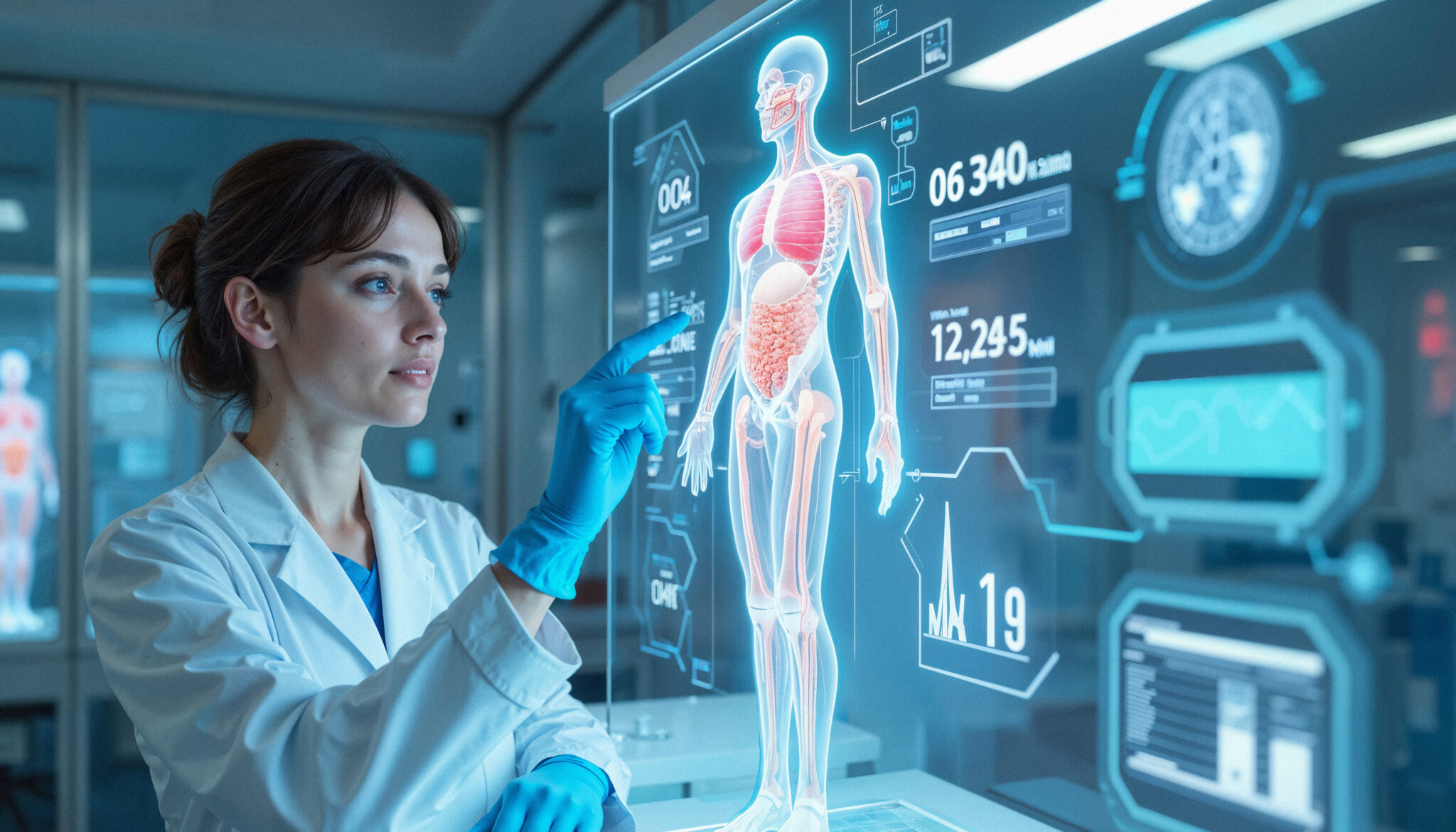 doctor-interacting-with-holographic-human-body-futuristic-medical-setting